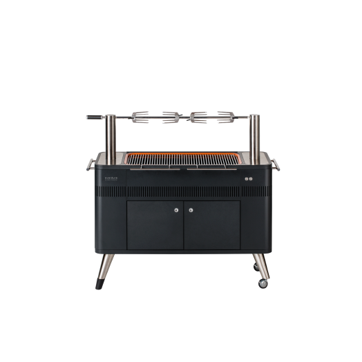 Everdure by Heston Blumenthal Hub Charcoal BBQ with in built Rotisserie - Graphite / Orange