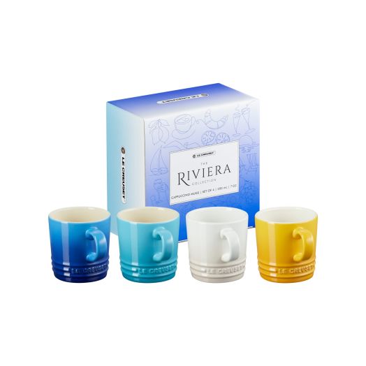 Le Creuset Stoneware Riviera Set of 4 Cappuccino Mugs