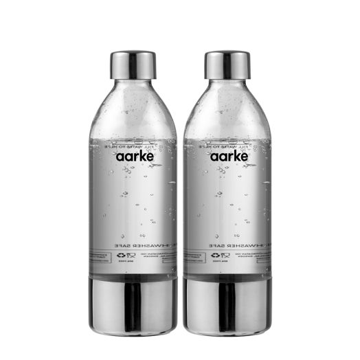 Aarke PET Water Bottle 2 Pack - For use with Aarke Carbonator 3 - Sparkling Water Maker