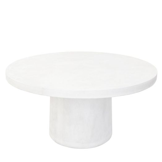 Milazzo Round Concrete Table White 150cm