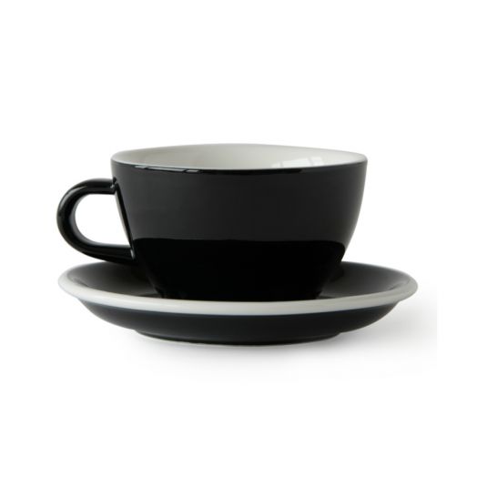 Latte Cup and Saucer Set - Black