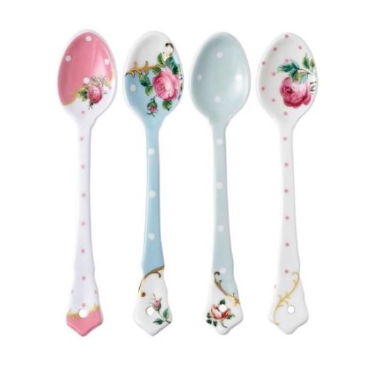 Tea Party Vintage Mix Ceramic Spoons 4