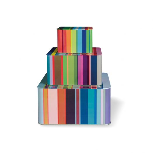 Stripes Tin Boxes - Set of 3