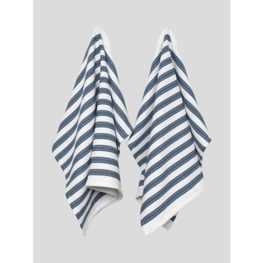 WC Stripe Tea Towel Set of 2- Blue